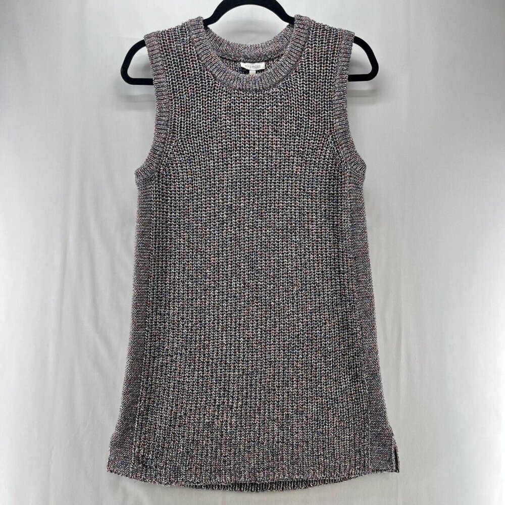 Ella Moss Sweater Tank Womens L Marge Ribbed Knit Sleeveless Pullover Multicolor
